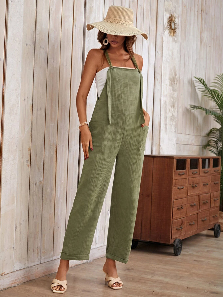 Pocket Patched Jumpsuit Without Tube Top