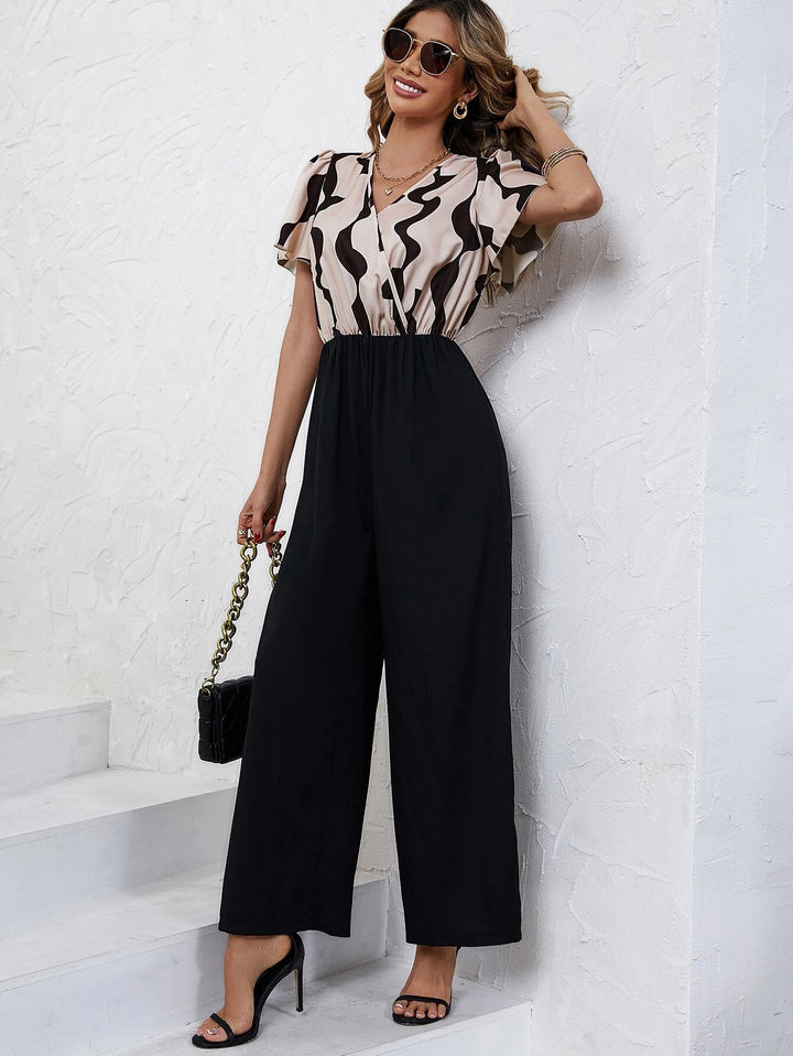 Graphic Print Wide Leg Jumpsuit