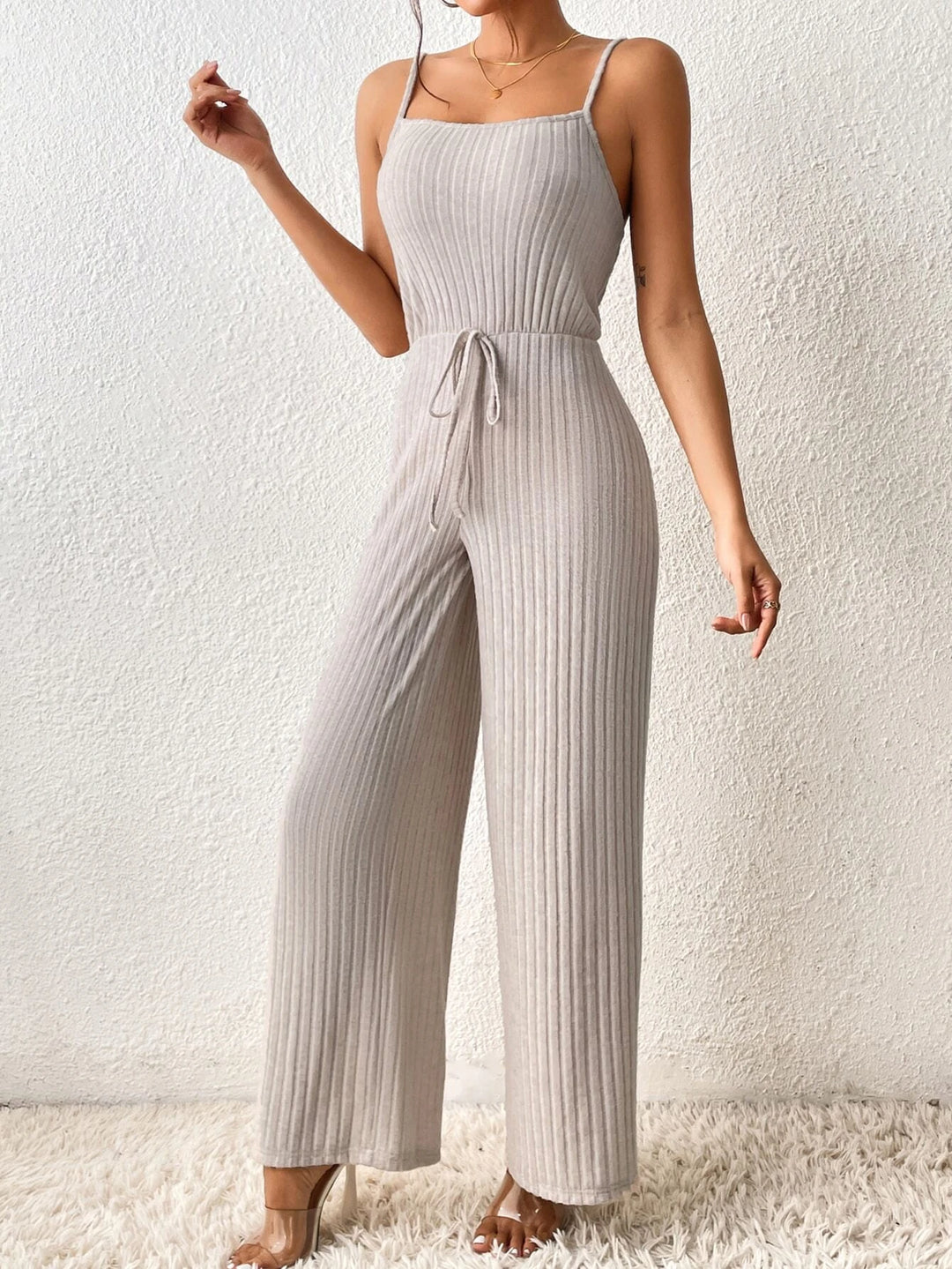 Tie Front Cami Jumpsuit