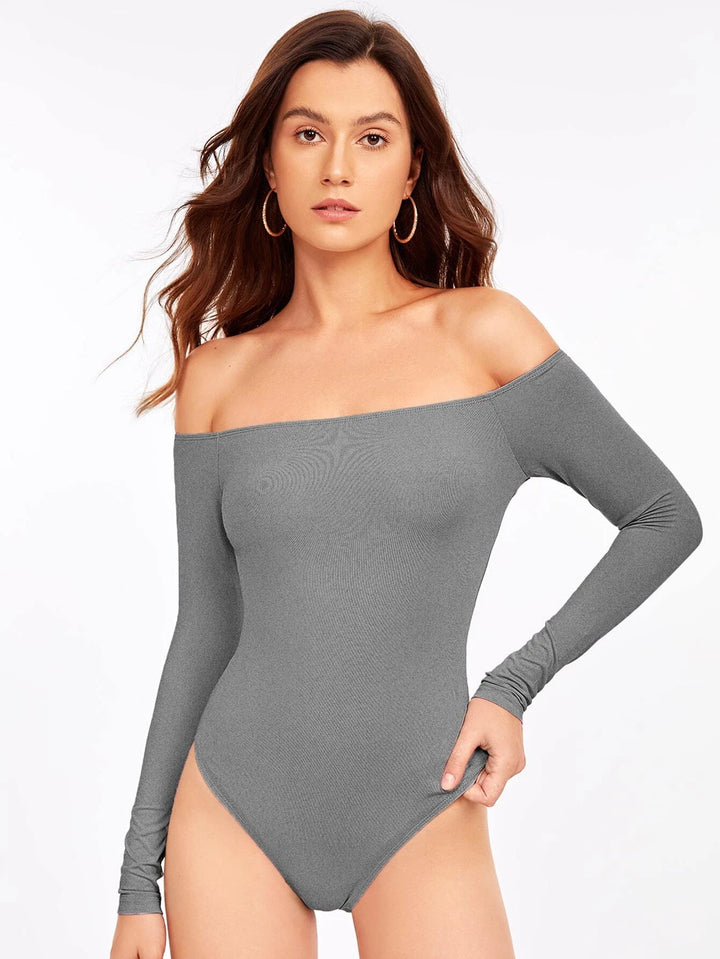 Solid Coloured Off Shoulder Bodysuit