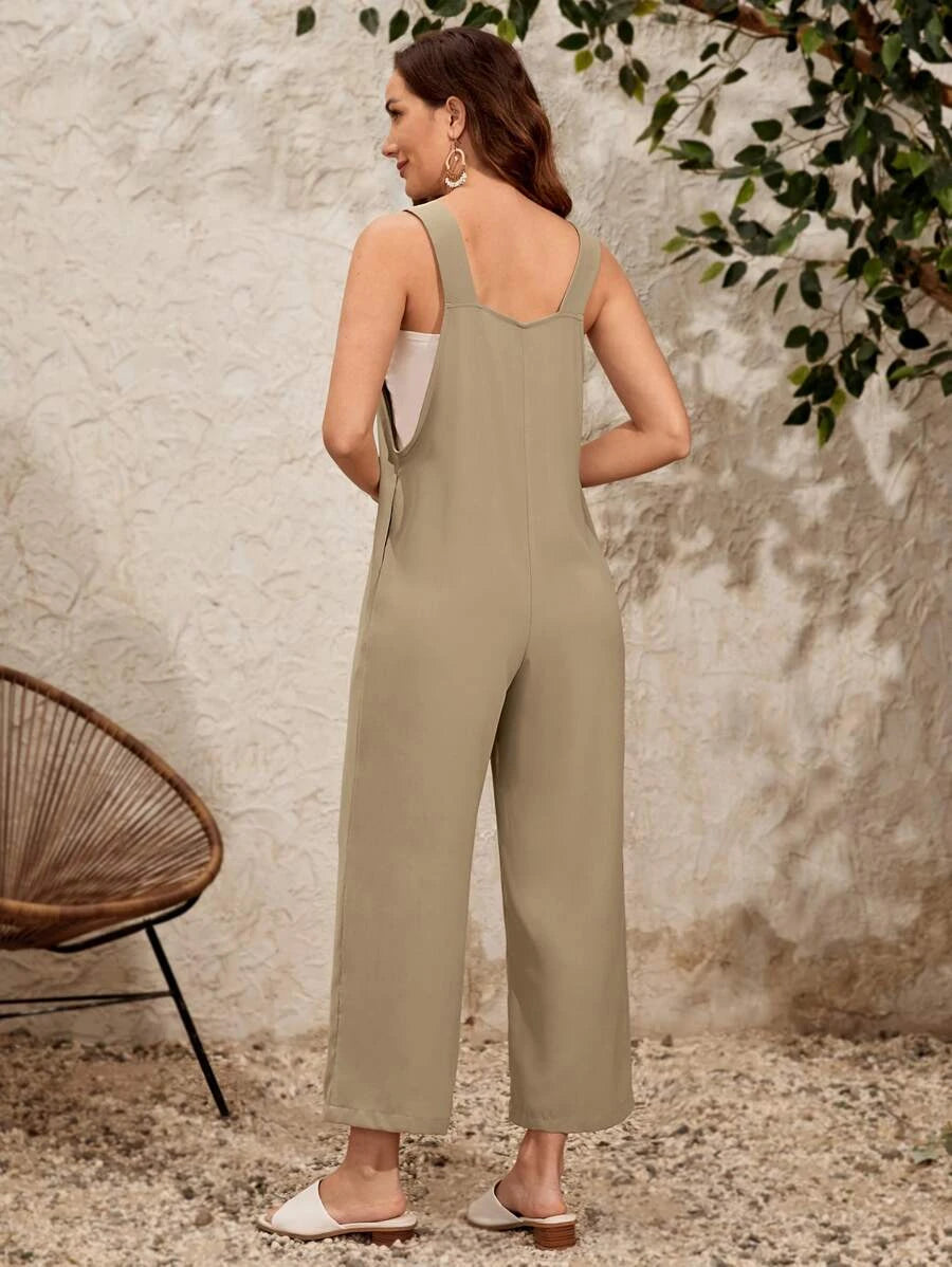 Thick Strapped Jumpsuit Without Tee
