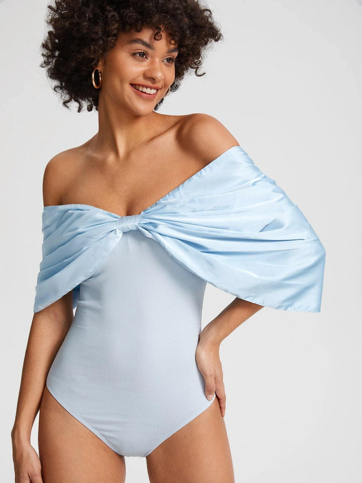 Off Shoulder Ruched Bodysuit