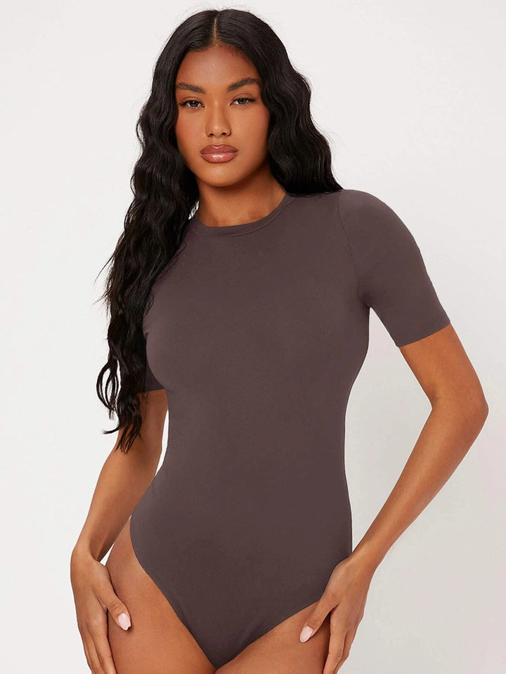 Solid Colored Round Neck Bodysuit