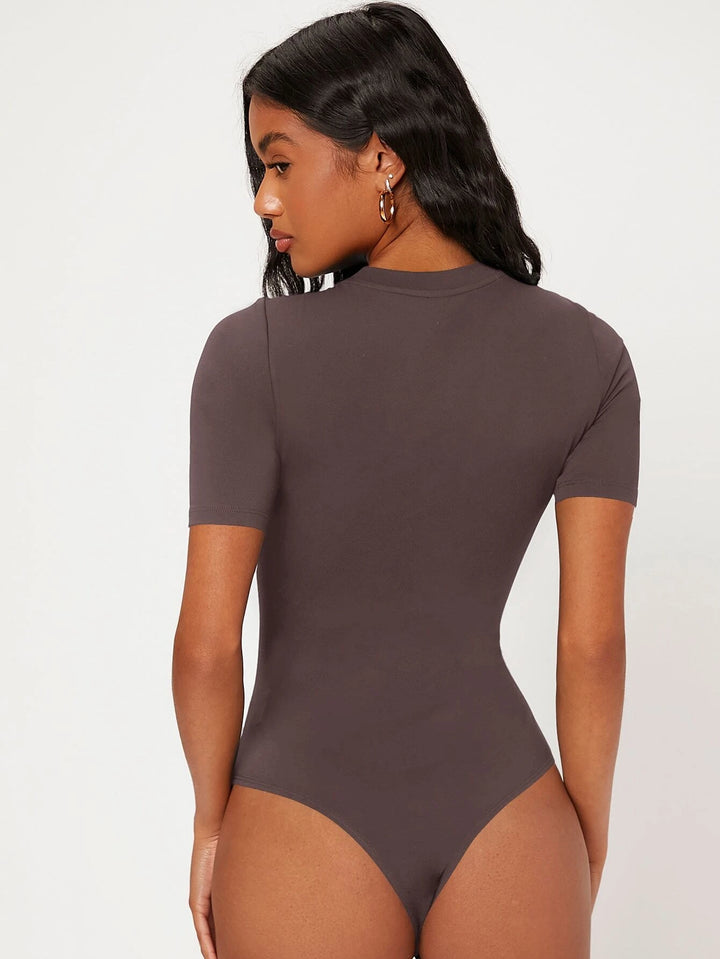 Solid Colored Round Neck Bodysuit