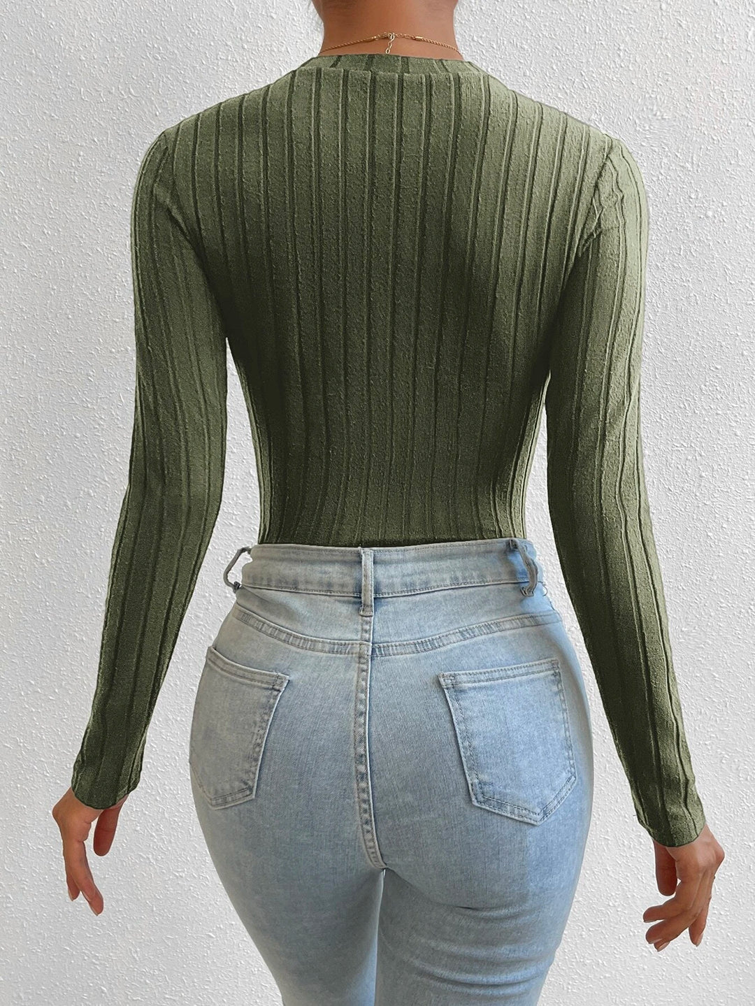 Solid Colored Round Neck Bodysuit