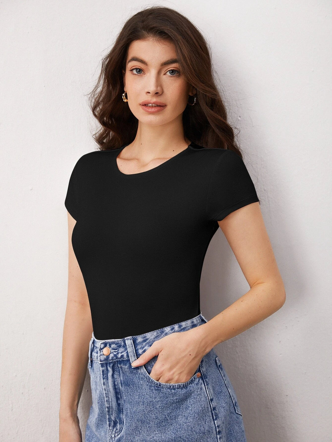 Solid Slim Fit Tee Bodysuit