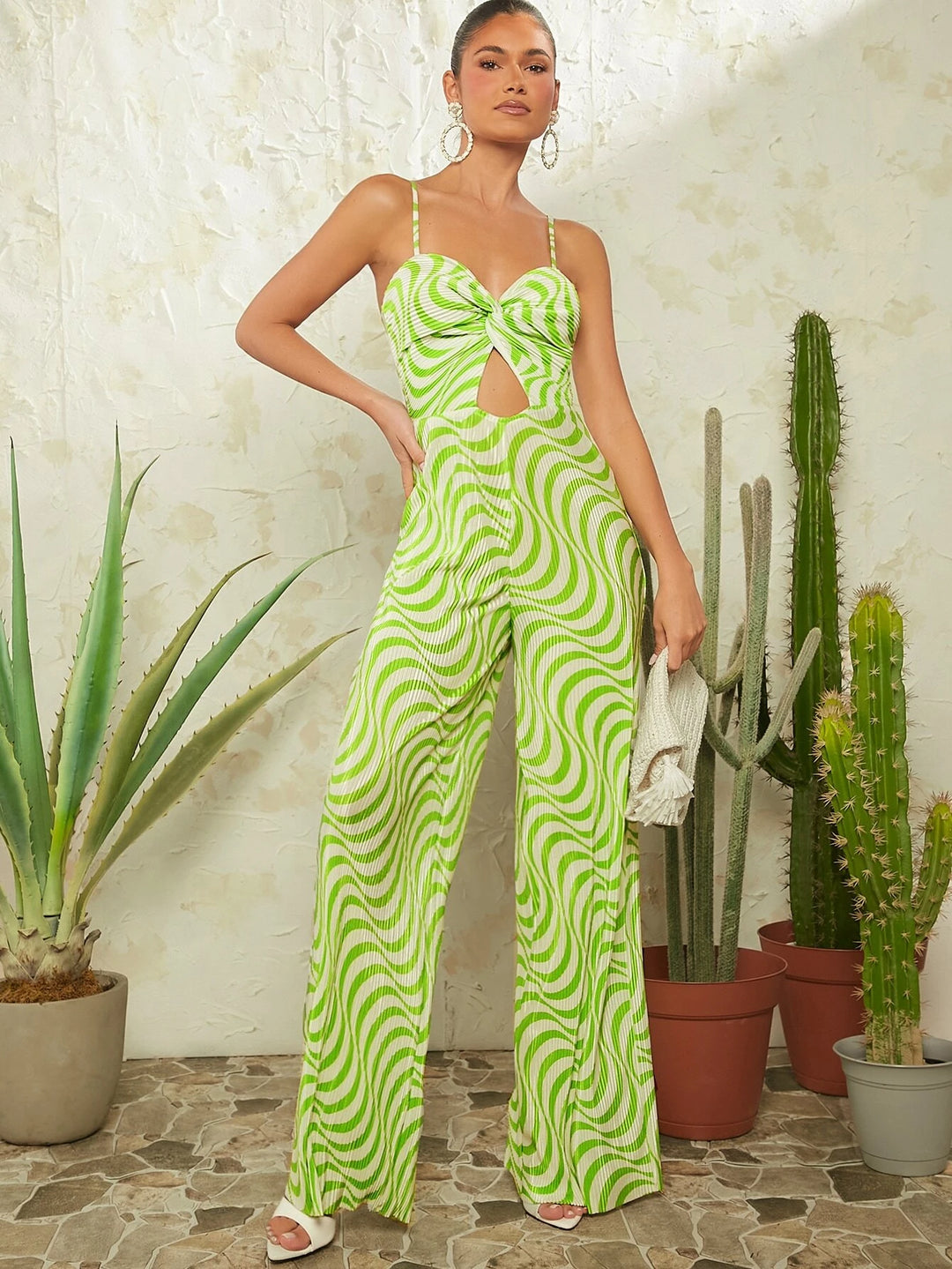 Striped Printed Cami Jumpsuit