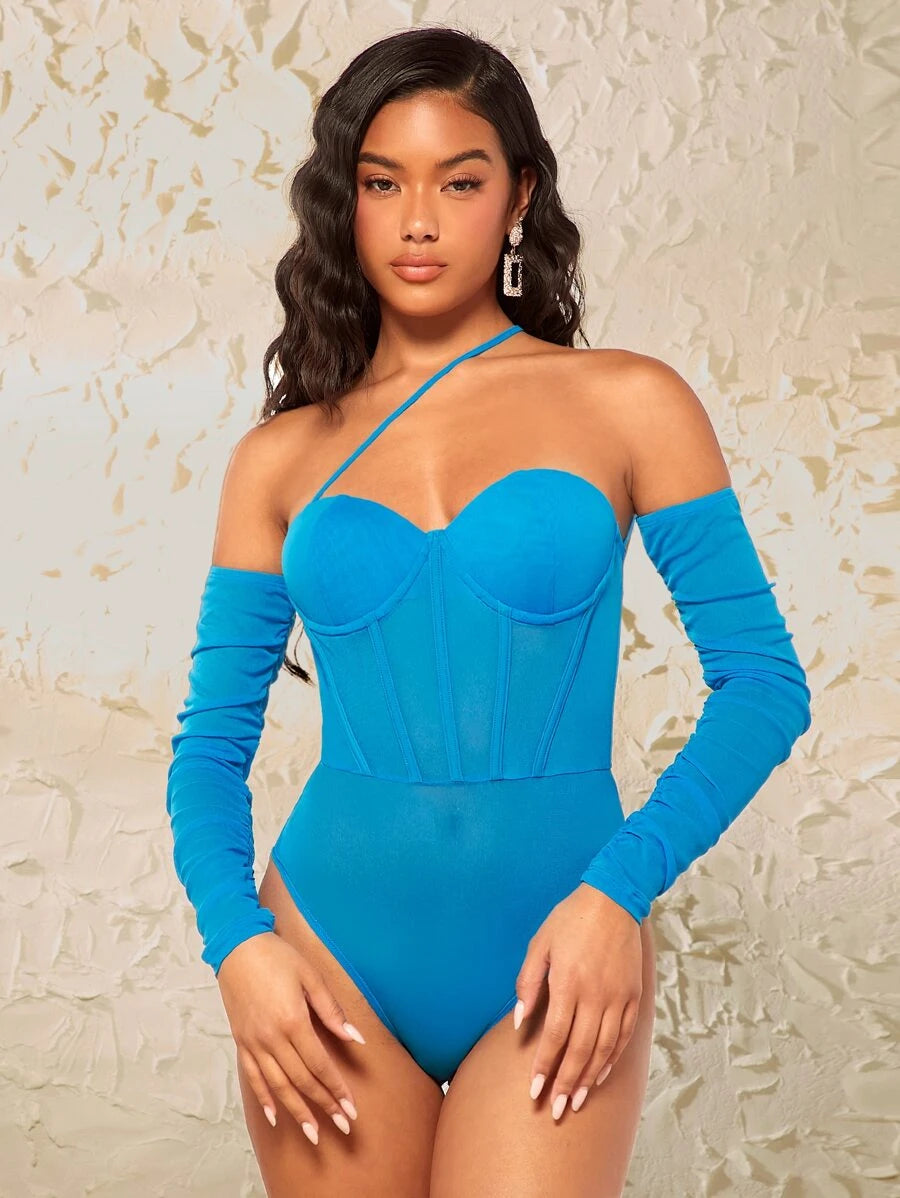 Body bustier à manches longues 