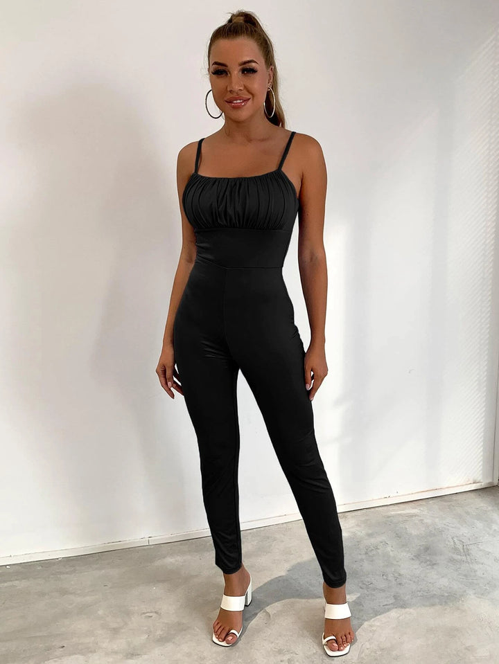 Ruched Bust Cami Unitard Jumpsuit