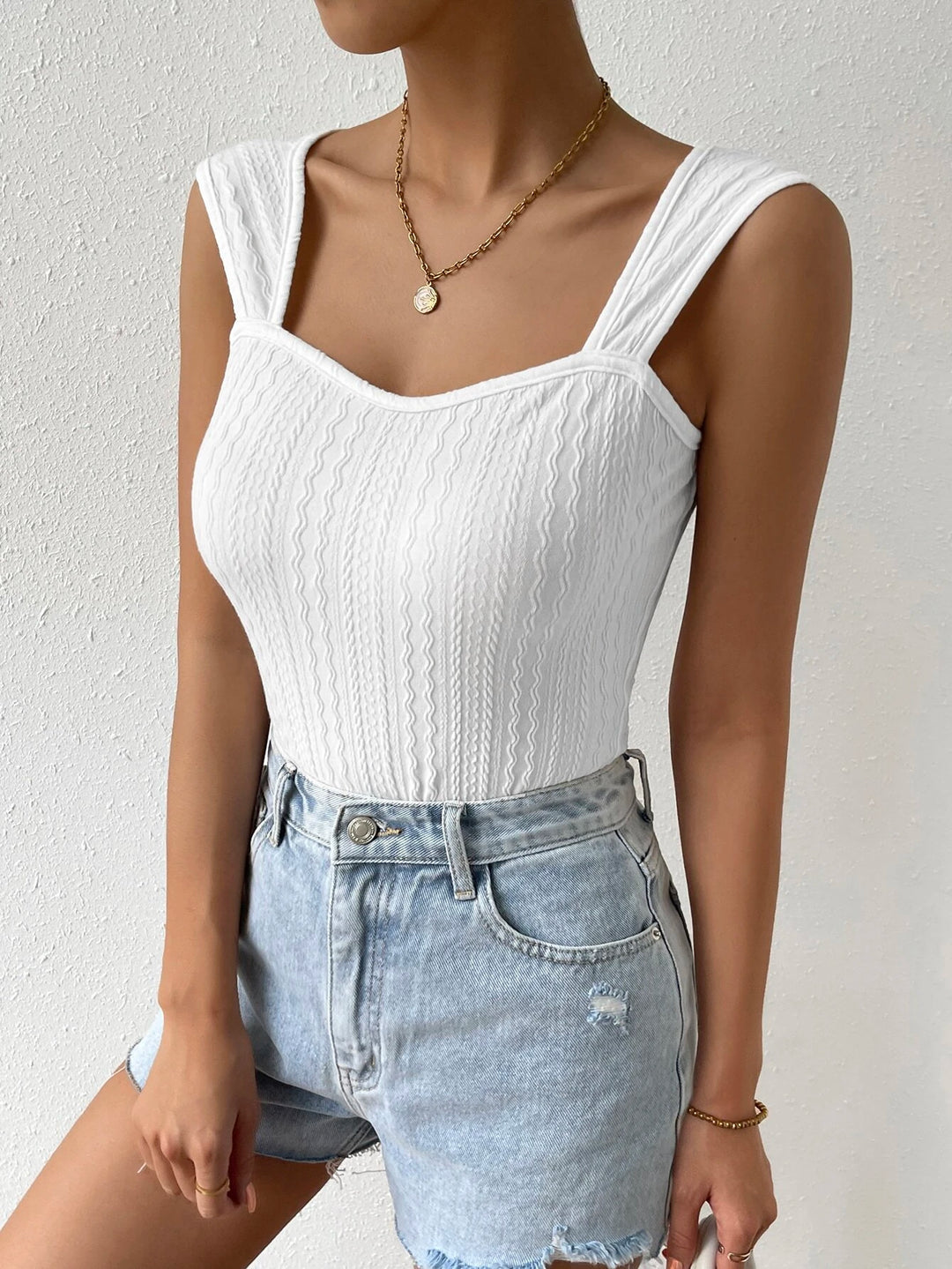 Solid Colored Neck Tank Bodysuit
