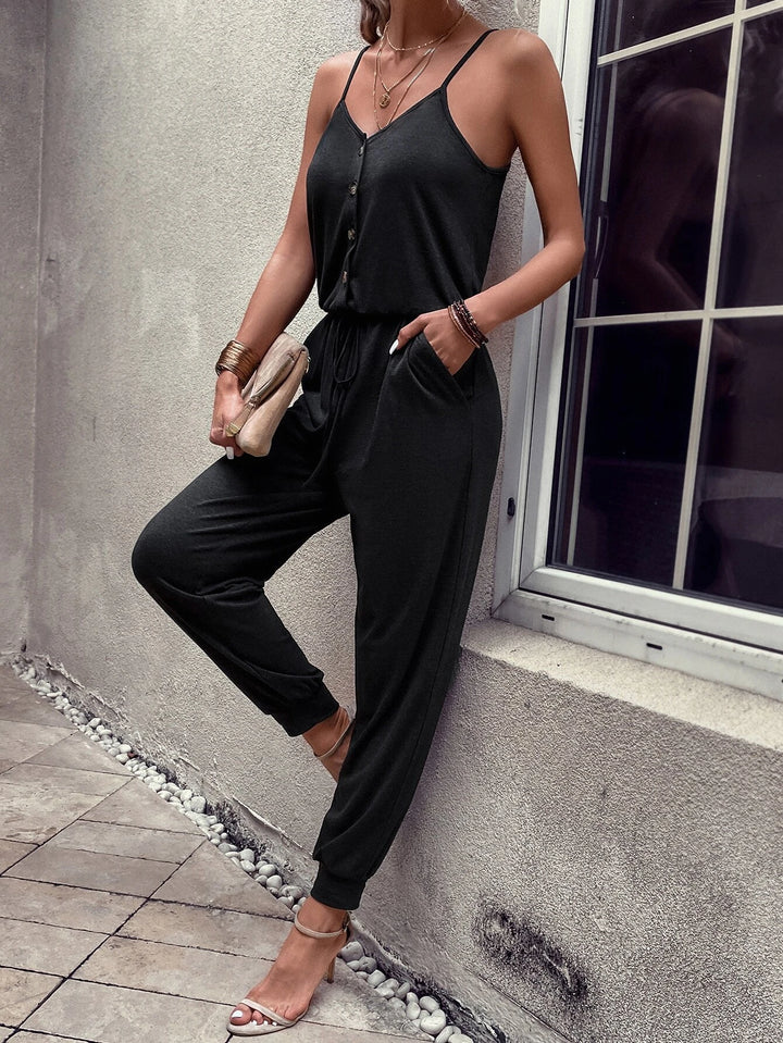 Button Front Jumpsuit