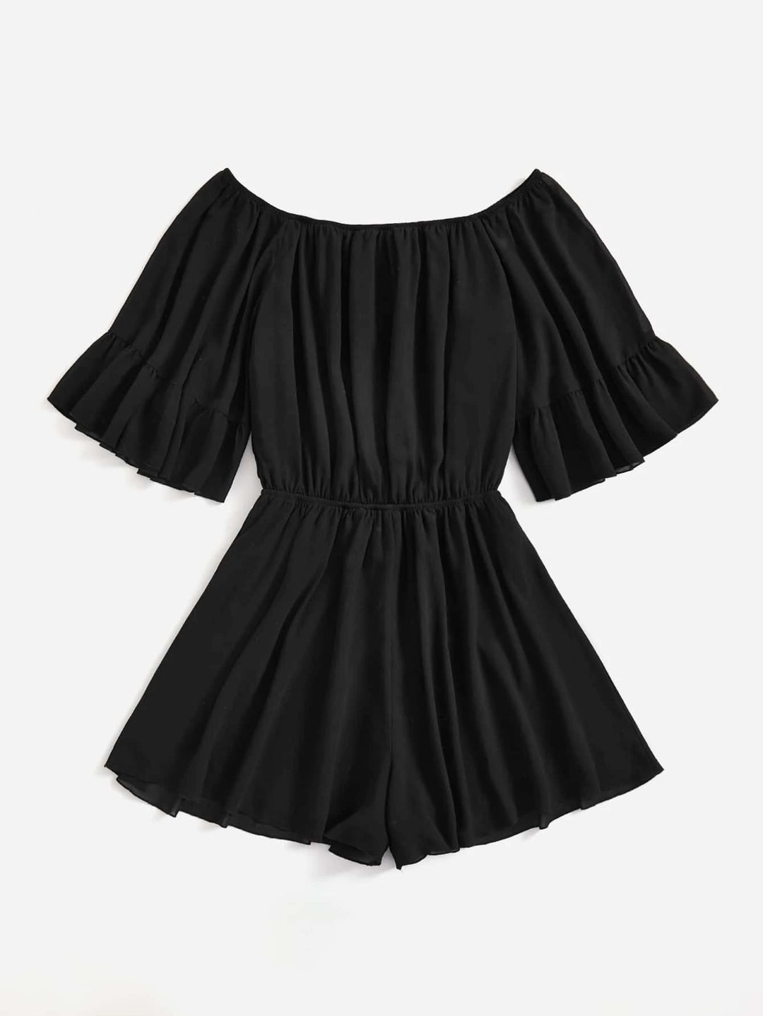 Solid Off Shoulder Romper