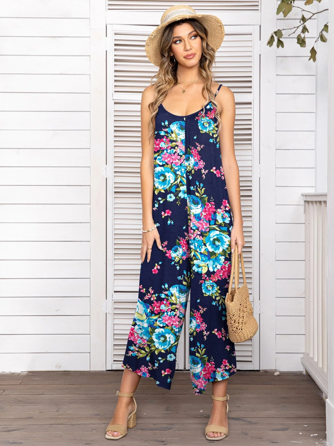 Floral Print Cami Jumpsuit