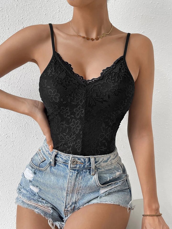 Contrast Lace Cami Bodysuit