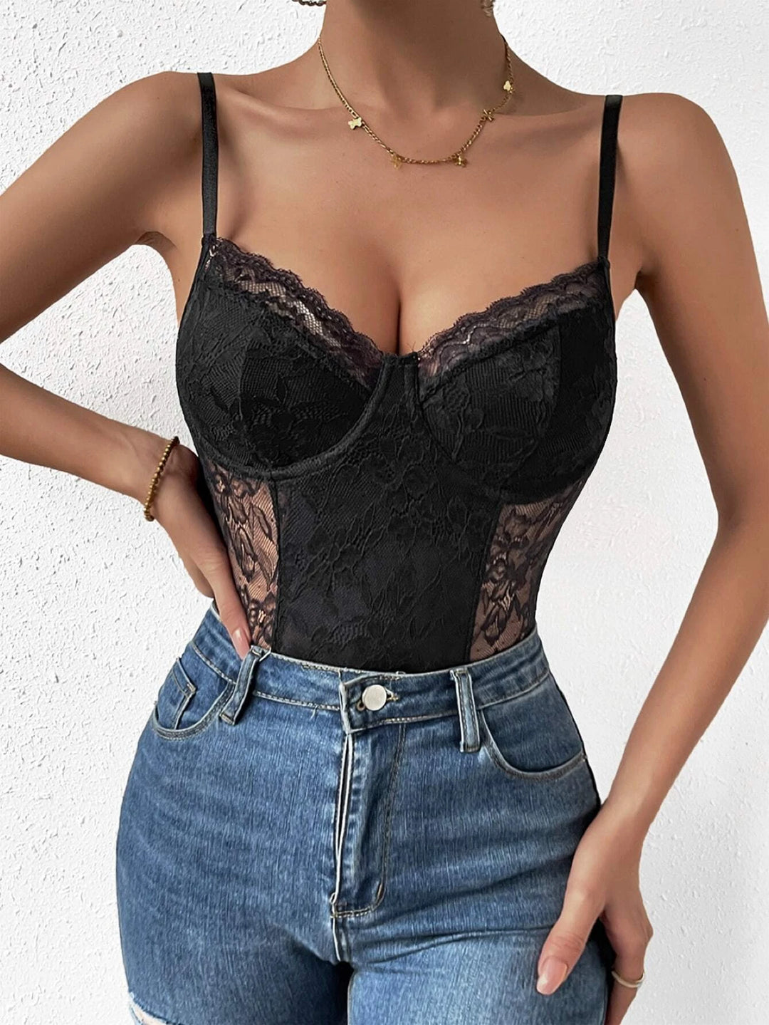 Body caraco bustier à panneaux