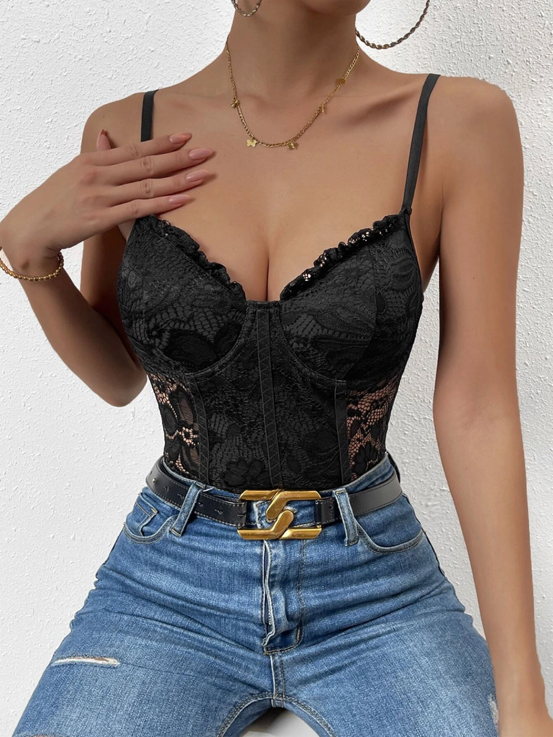 Trim Lace Slim Fit Bodysuit