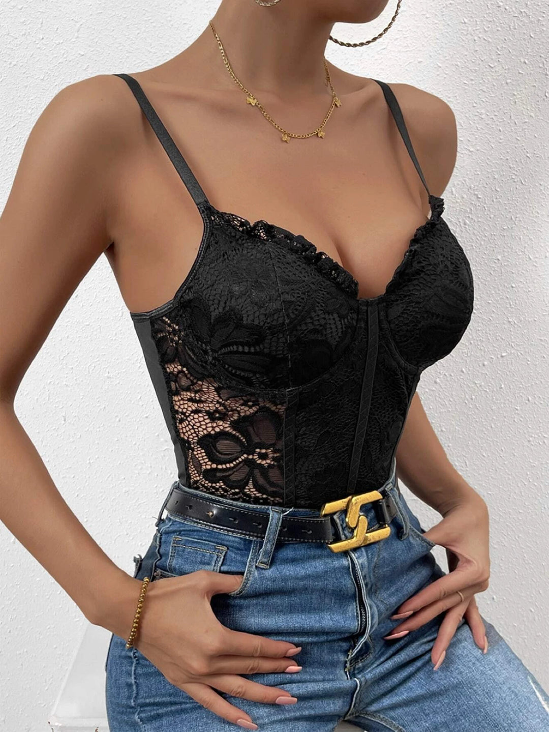 Trim Lace Slim Fit Bodysuit