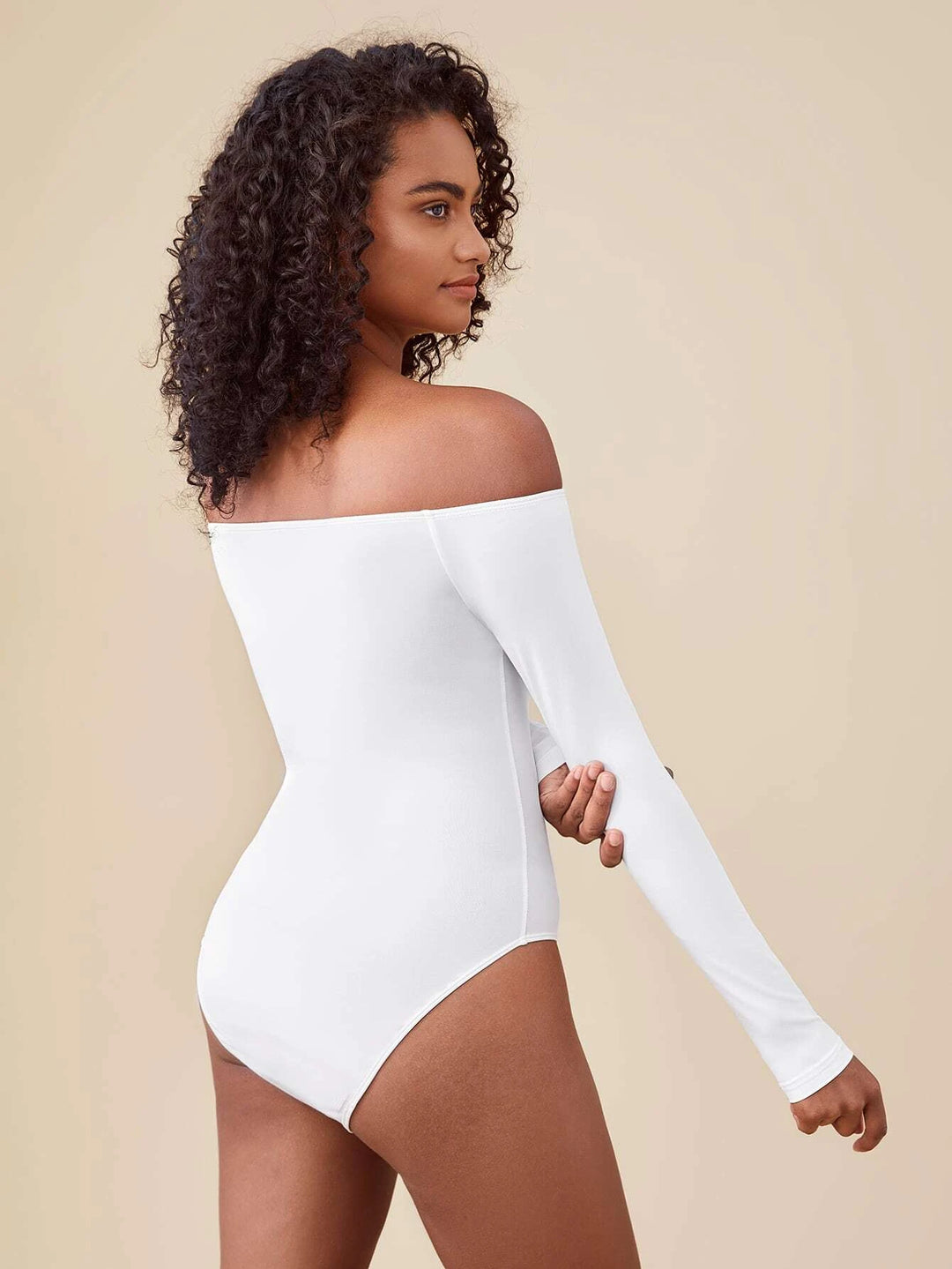 Solid Coloured Off Shoulder Bodysuit