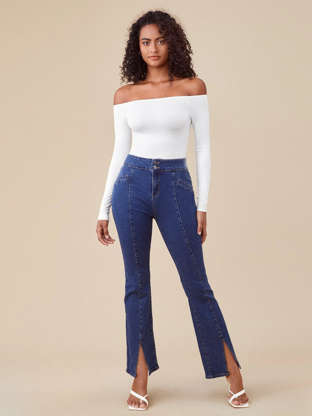 Solid Coloured Off Shoulder Bodysuit