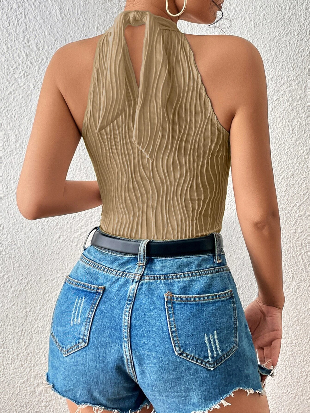 Sleeveless Slim Fit Halter Bodysuit