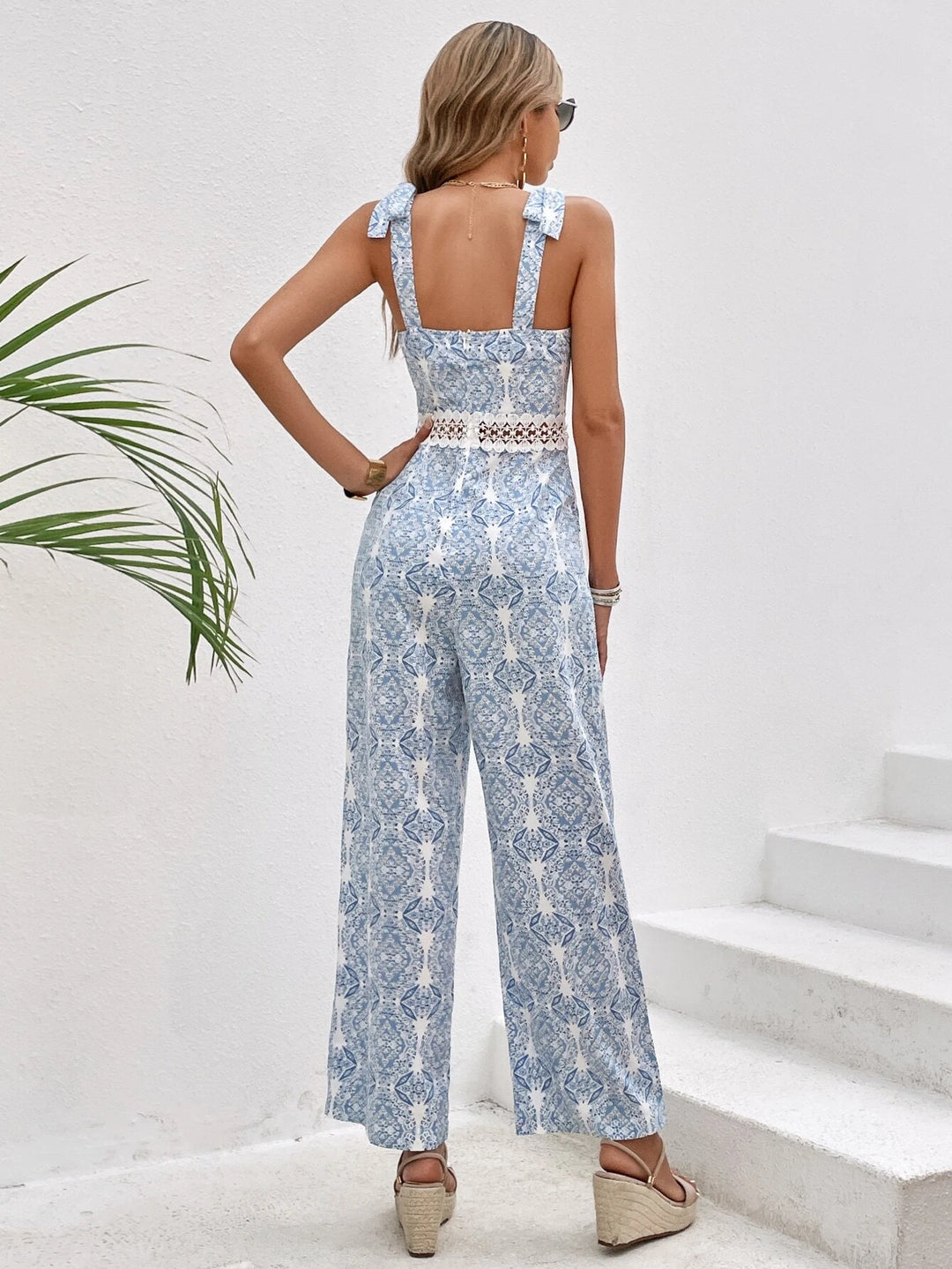 All Over Print Sleeveless Cami Jumpsuit