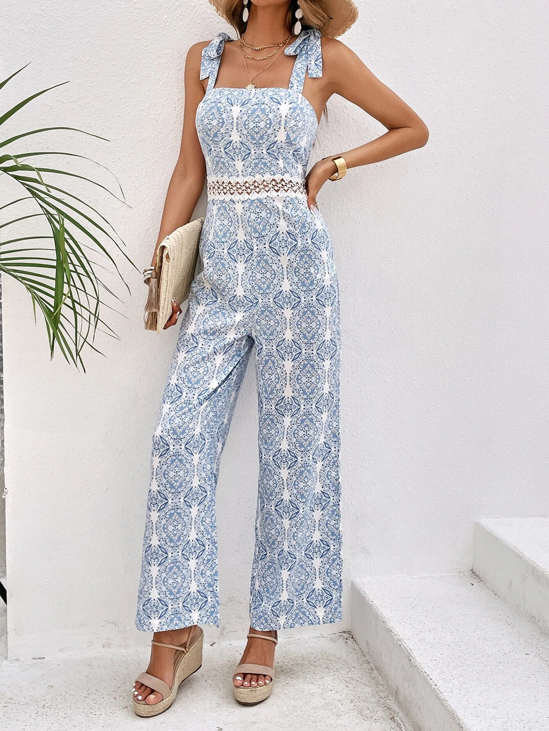 All Over Print Sleeveless Cami Jumpsuit