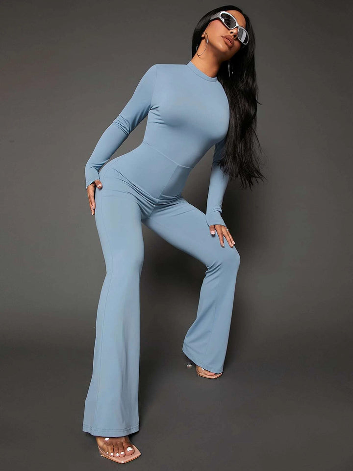 Backless Long Sleeve Jumpsuit