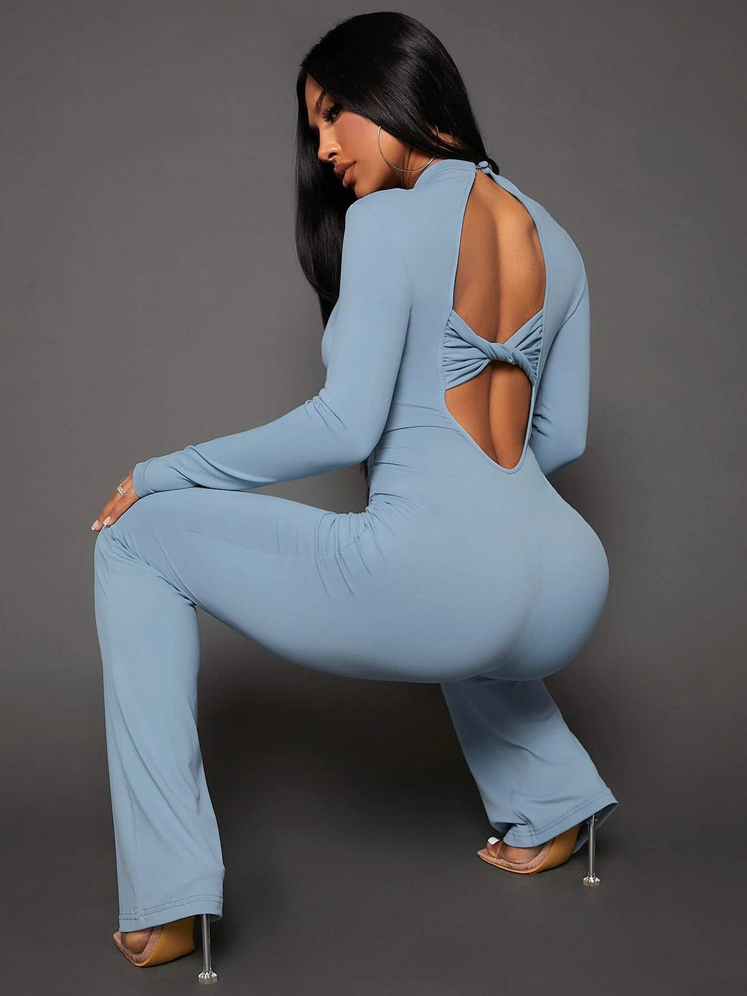 Backless Long Sleeve Jumpsuit