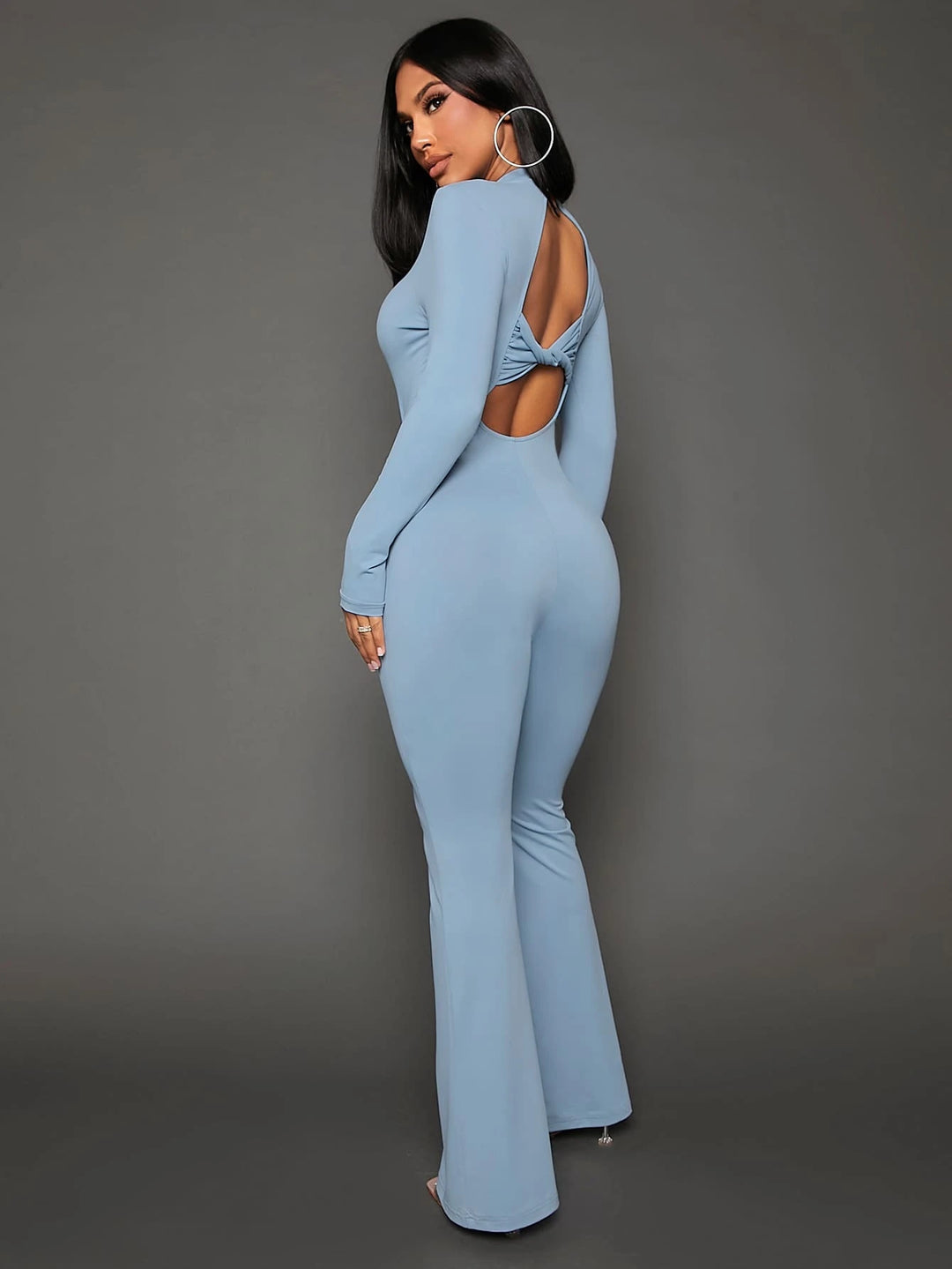 Backless Long Sleeve Jumpsuit