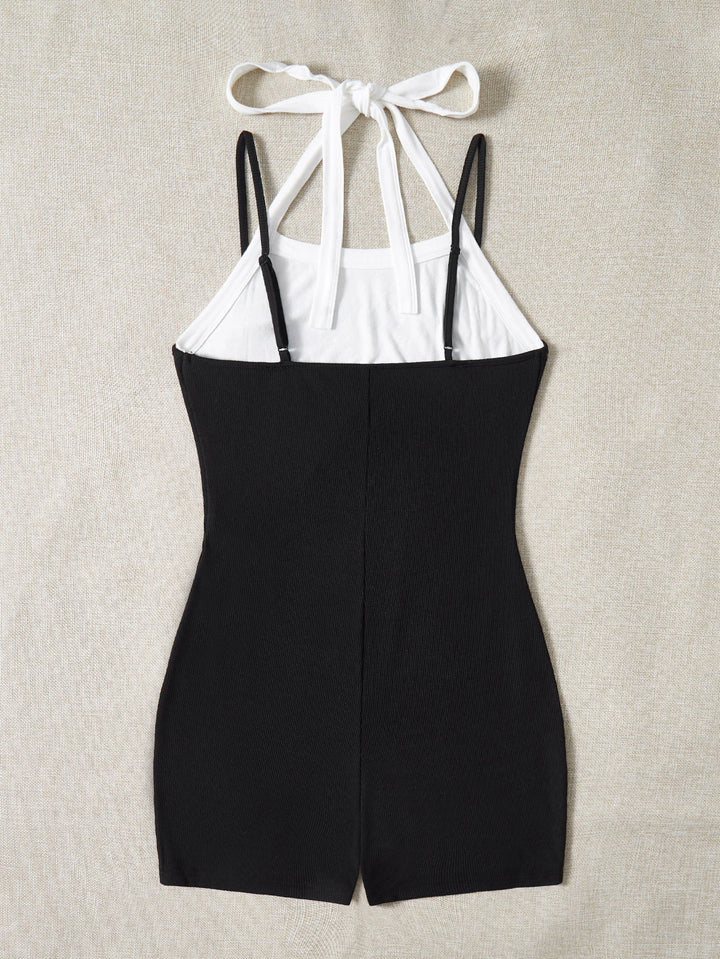 Balletcore Tie Sleeveless Unitard Romper