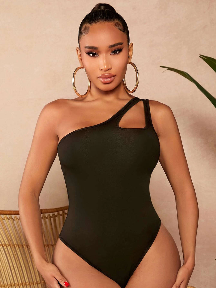 Sleeveless One Shoulder Bodysuit