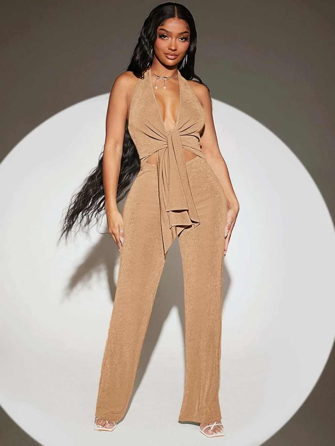 Halter Neck Backless Jumpsuits