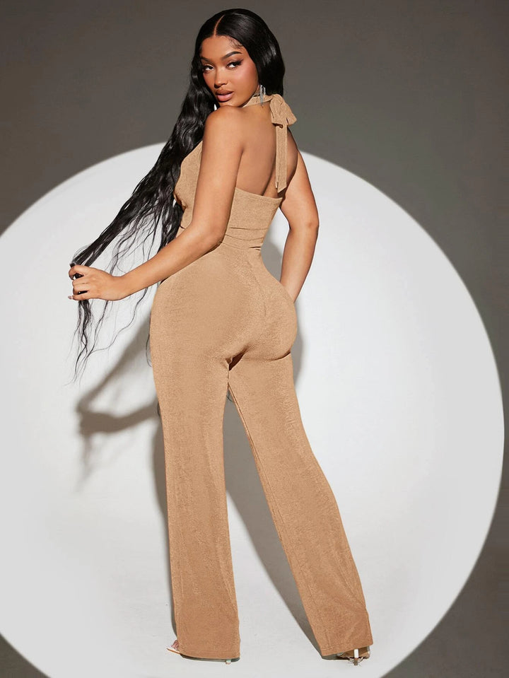 Halter Neck Backless Jumpsuits