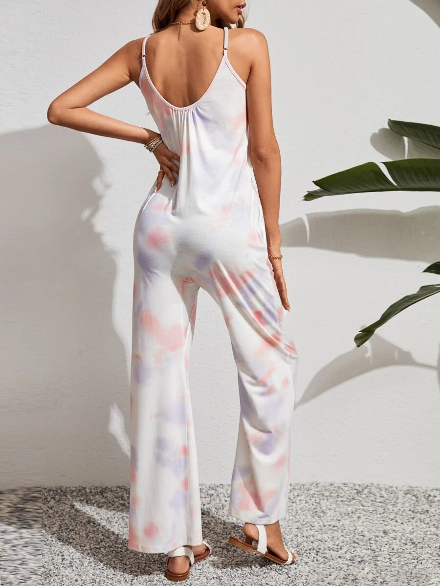 Dye-Cami-Jumpsuit mit schrägen Taschen