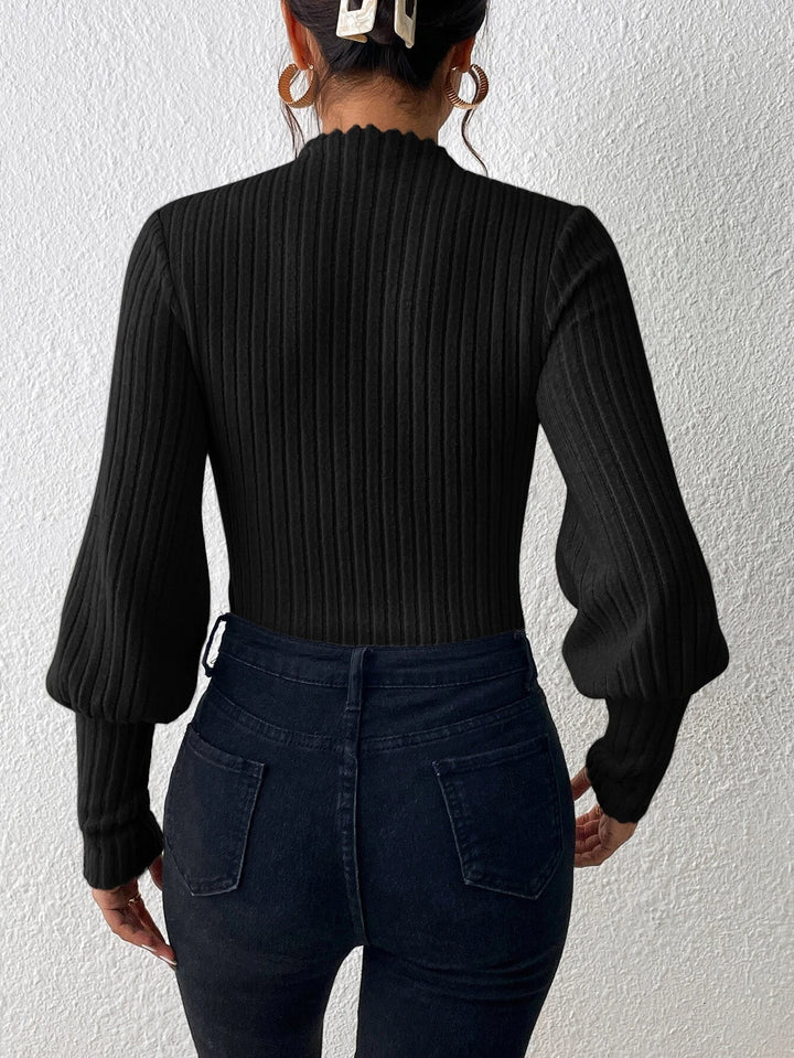 Sleeve Ribbed Knit Bodysuit