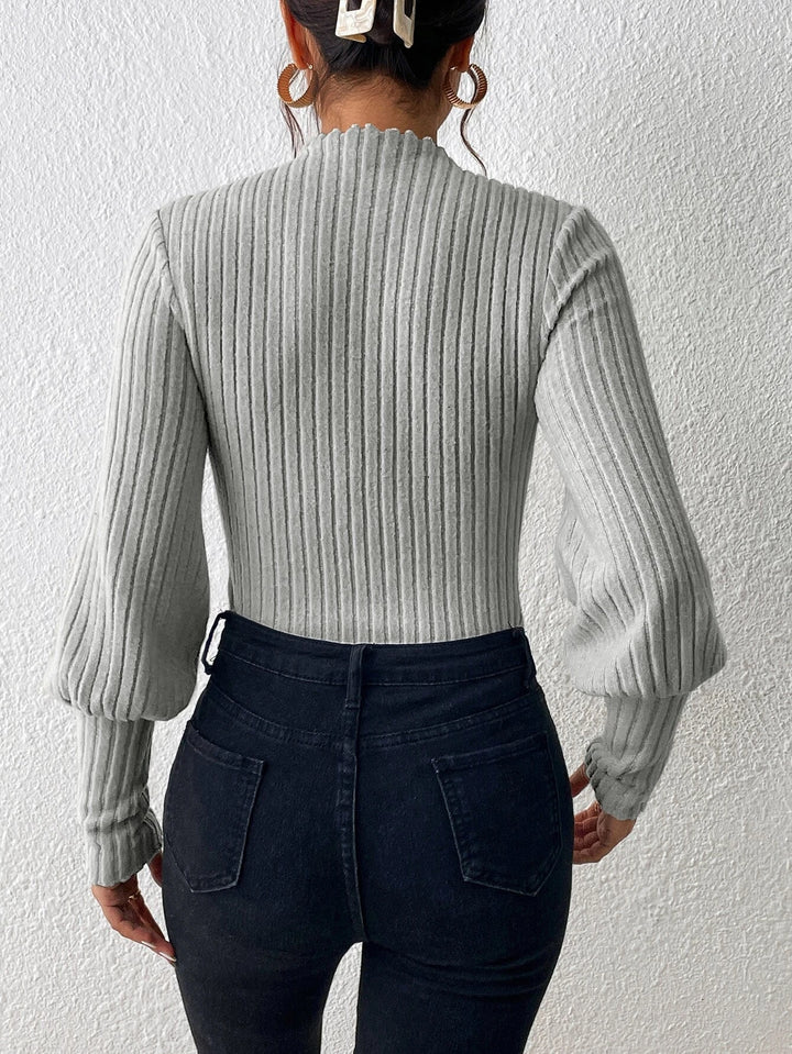 Sleeve Ribbed Knit Bodysuit