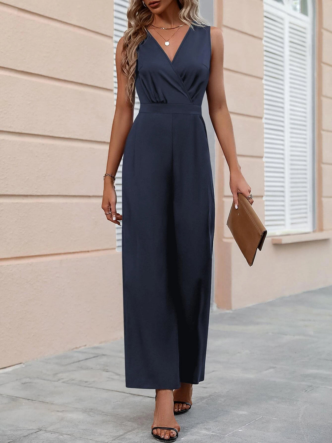 Neck Wide Leg Jumpsuit