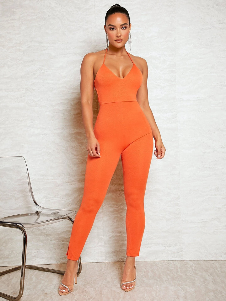 Sleeveless Halter Cami Jumpsuit