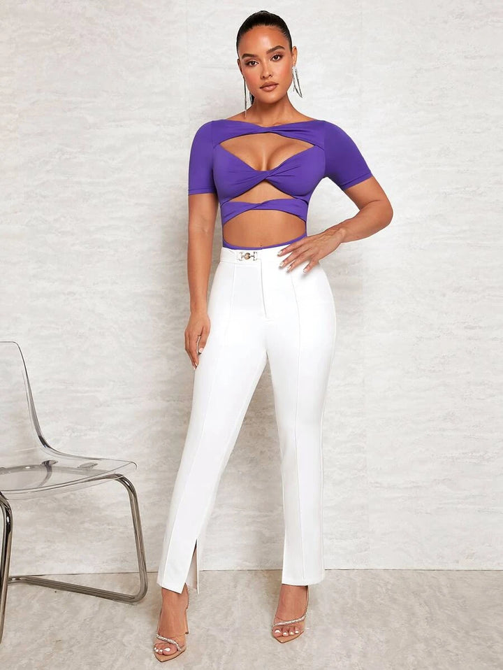 Twist Front Cut Out Bodysuit