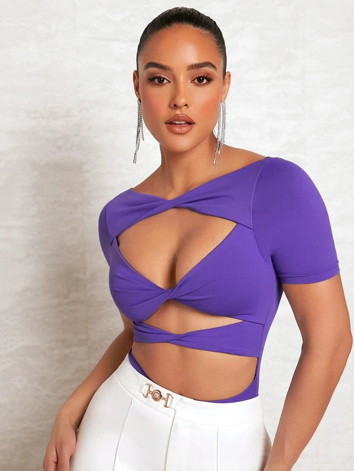 Twist Front Cut Out Bodysuit