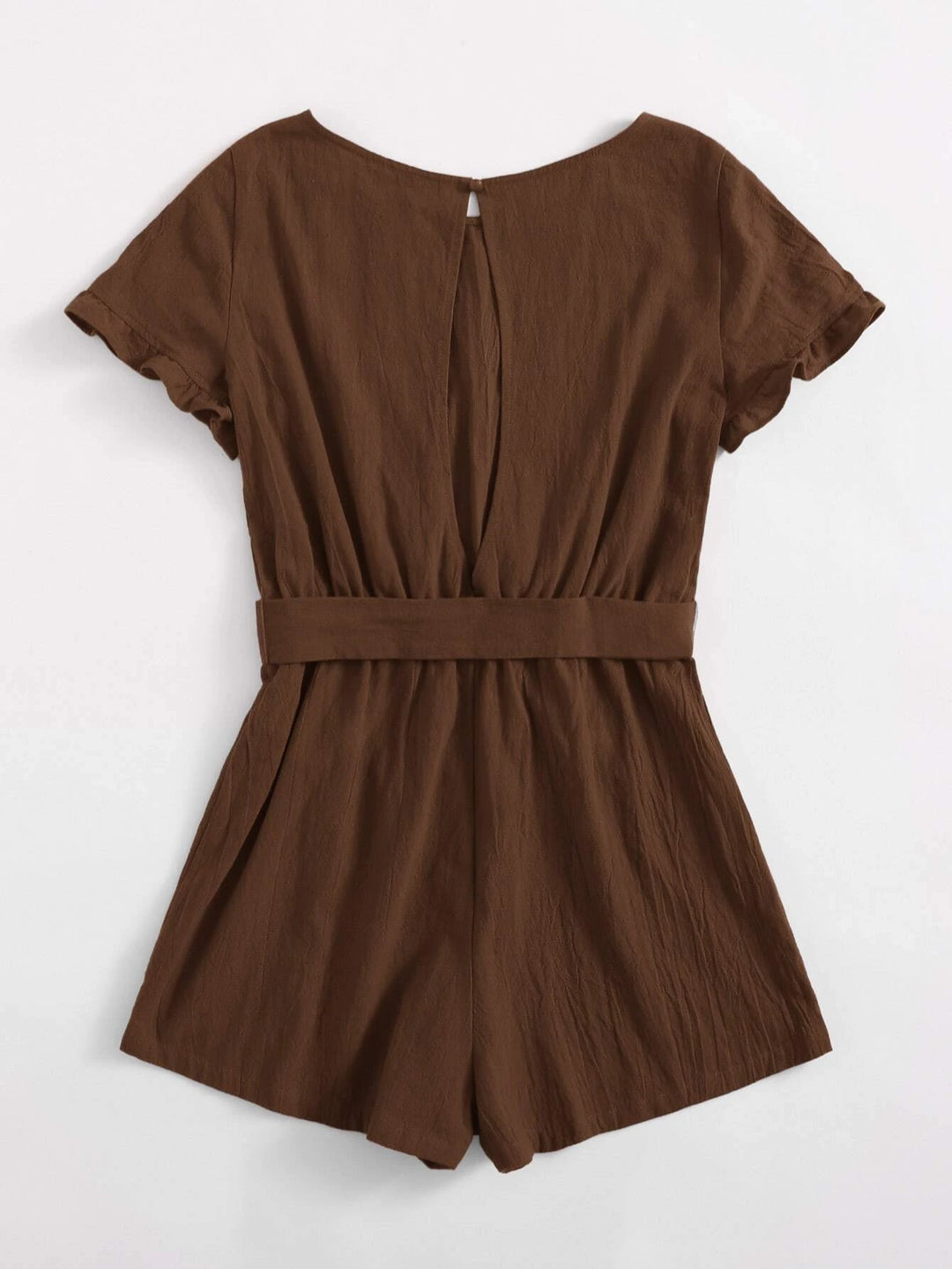 Belted Round Neck Dress