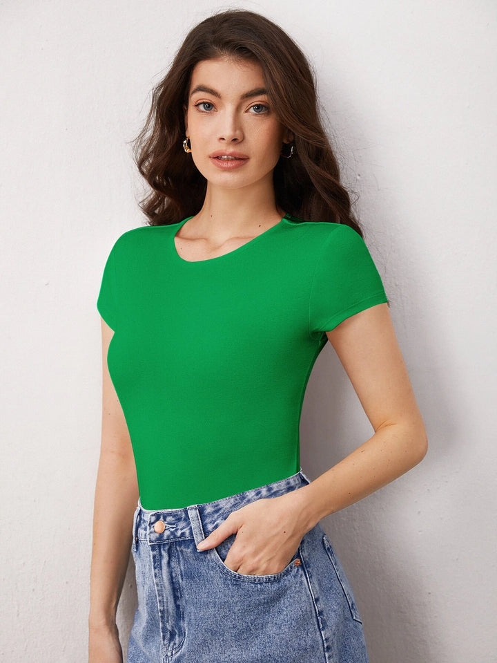 Solid Slim Fit Tee Bodysuit