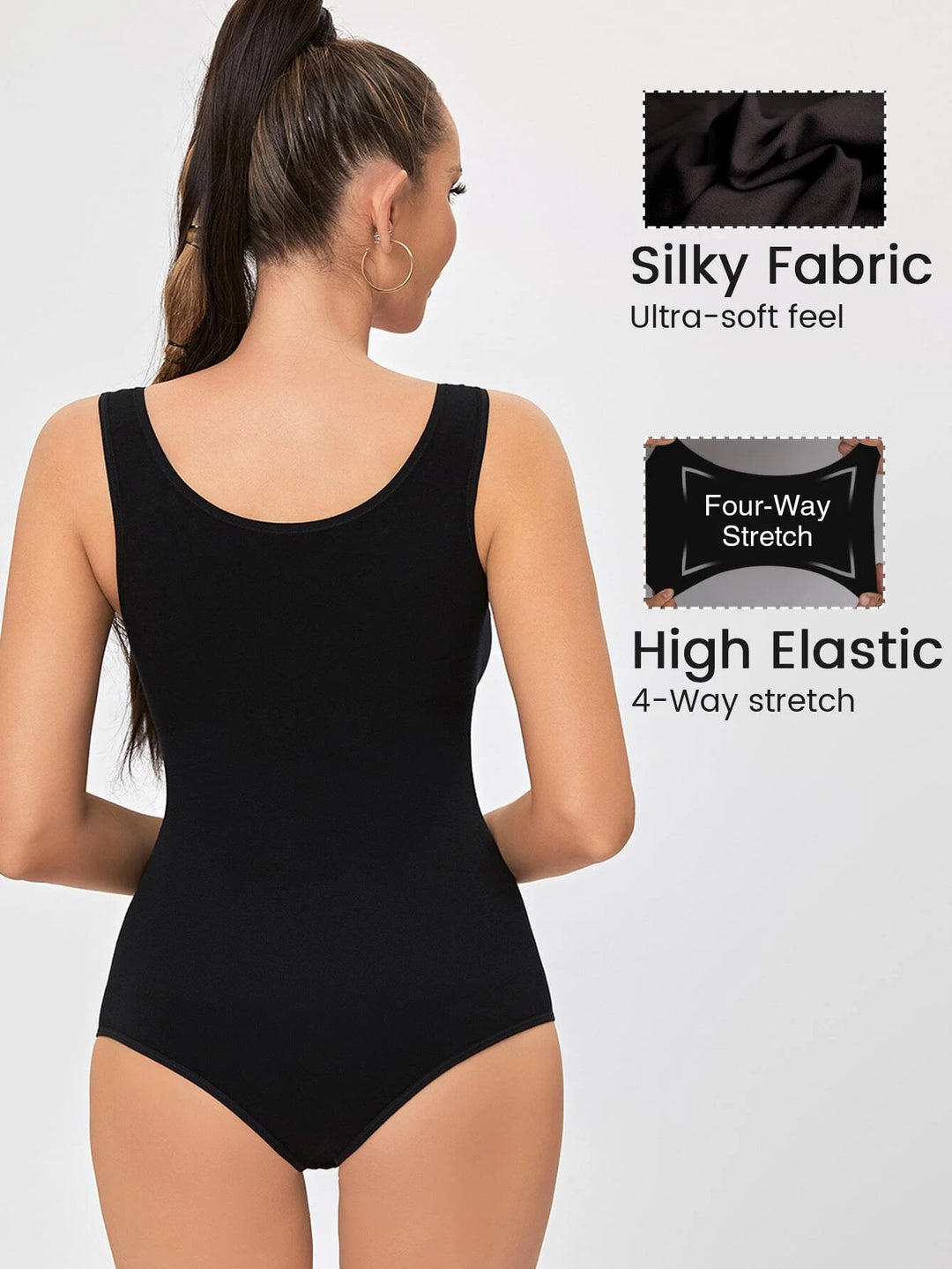 Ärmelloser Slim-Fit-Body mit hohem Stretchanteil 