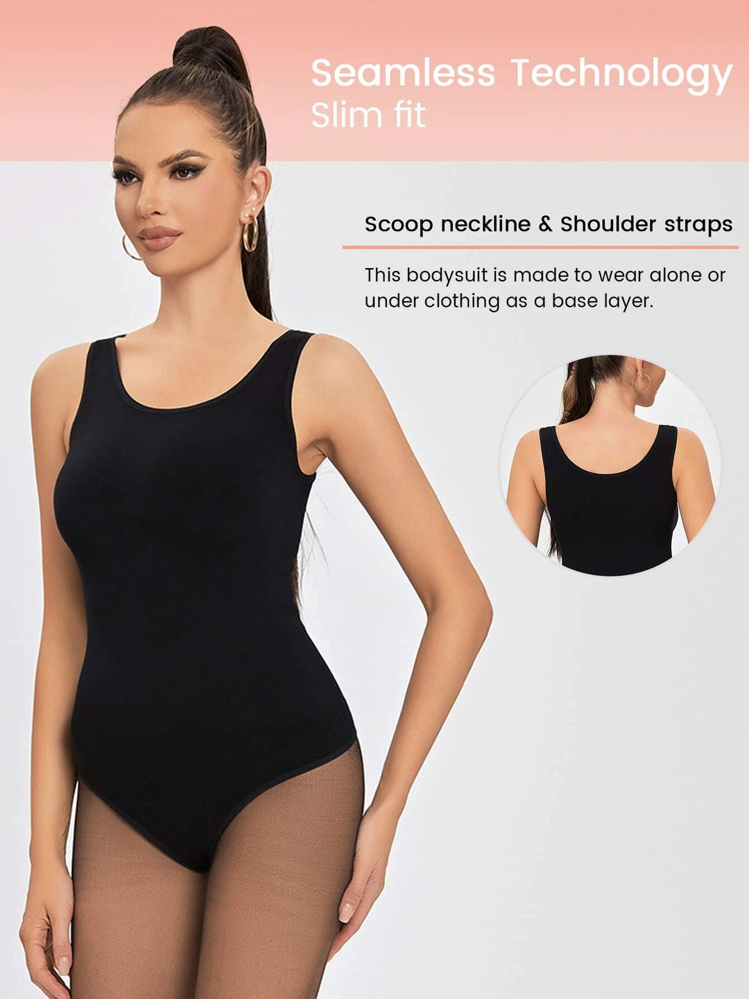 Ärmelloser Slim-Fit-Body mit hohem Stretchanteil 