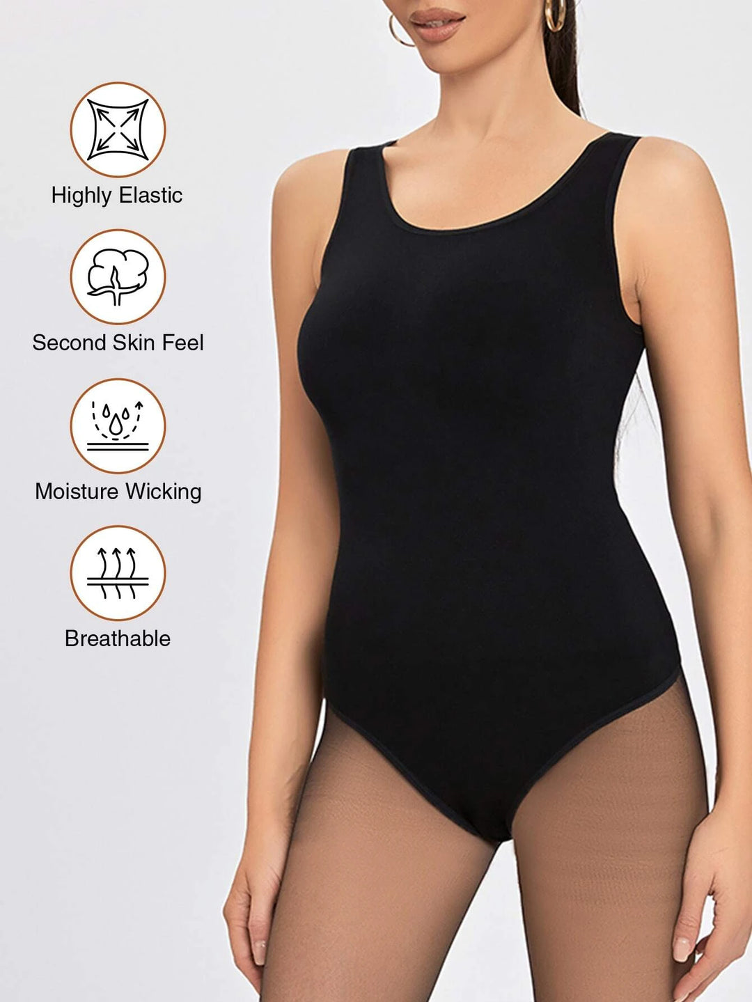 Ärmelloser Slim-Fit-Body mit hohem Stretchanteil 