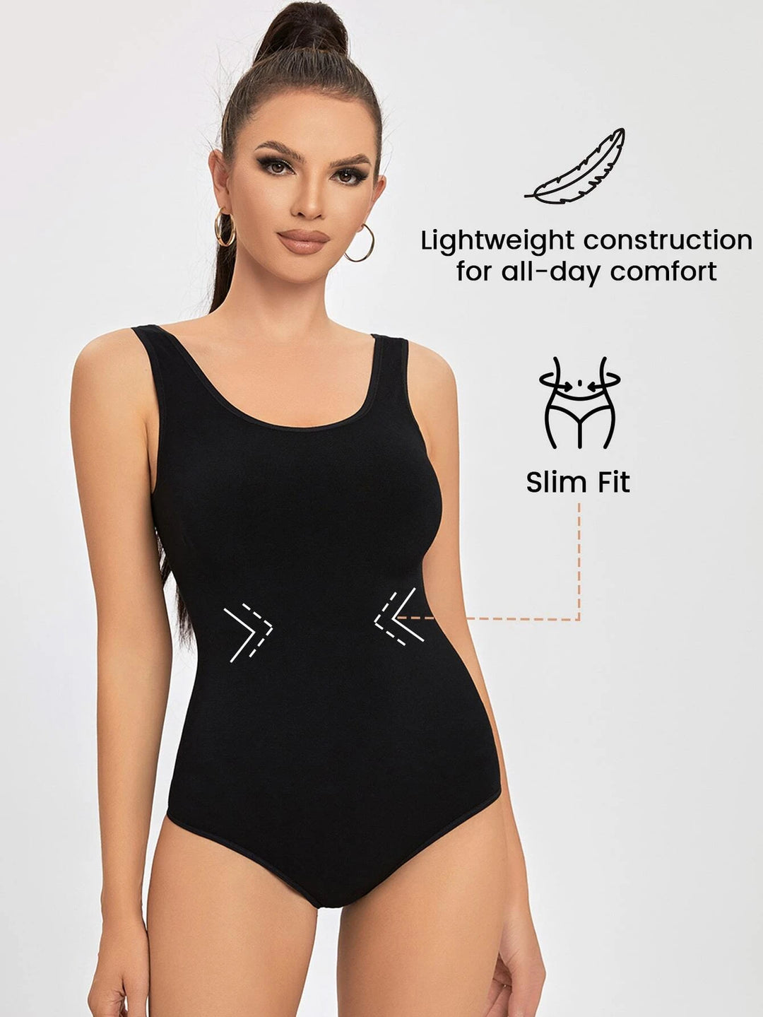 Ärmelloser Slim-Fit-Body mit hohem Stretchanteil 