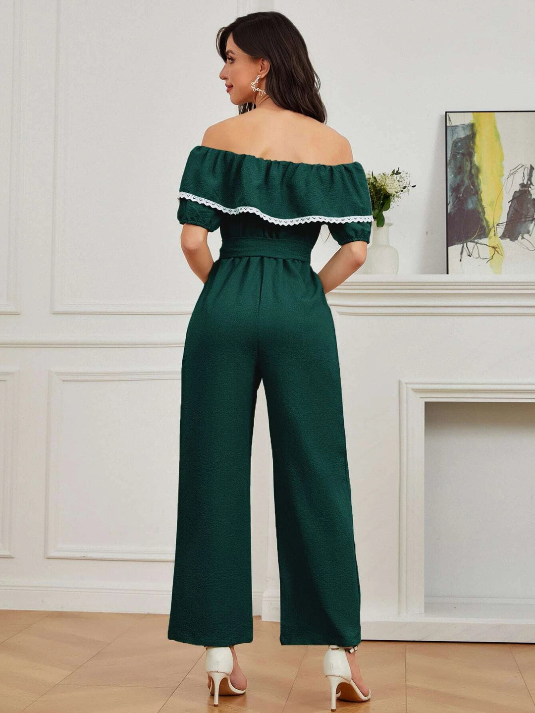 Short Sleeve Wide Length Jumpsuit