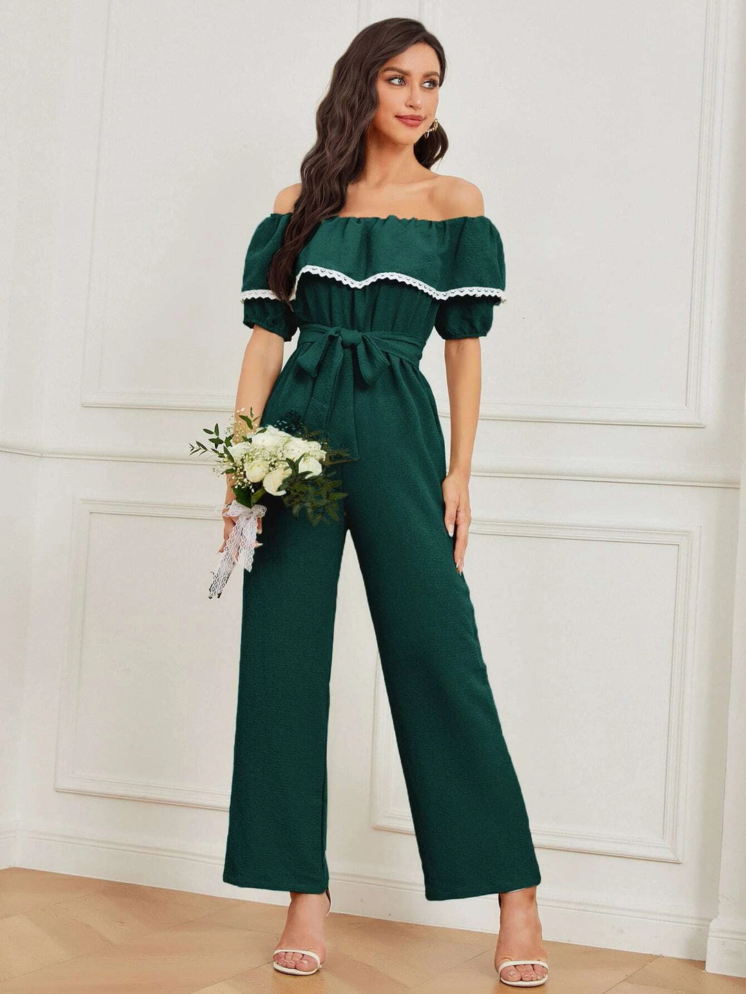 Short Sleeve Wide Length Jumpsuit