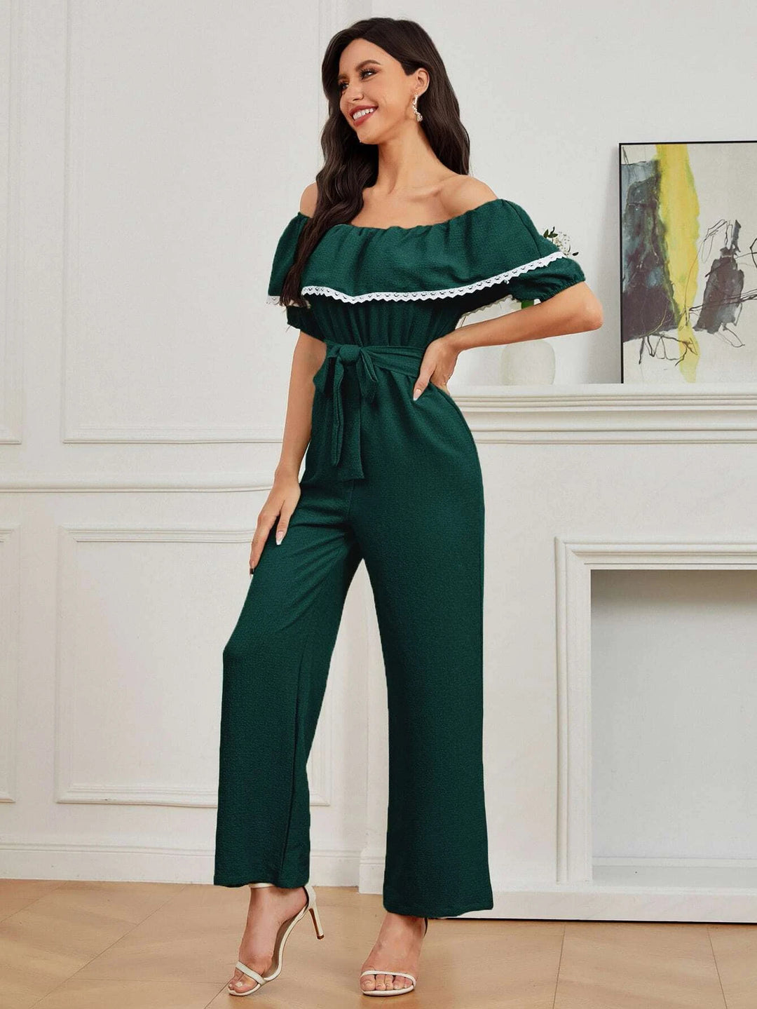 Short Sleeve Wide Length Jumpsuit