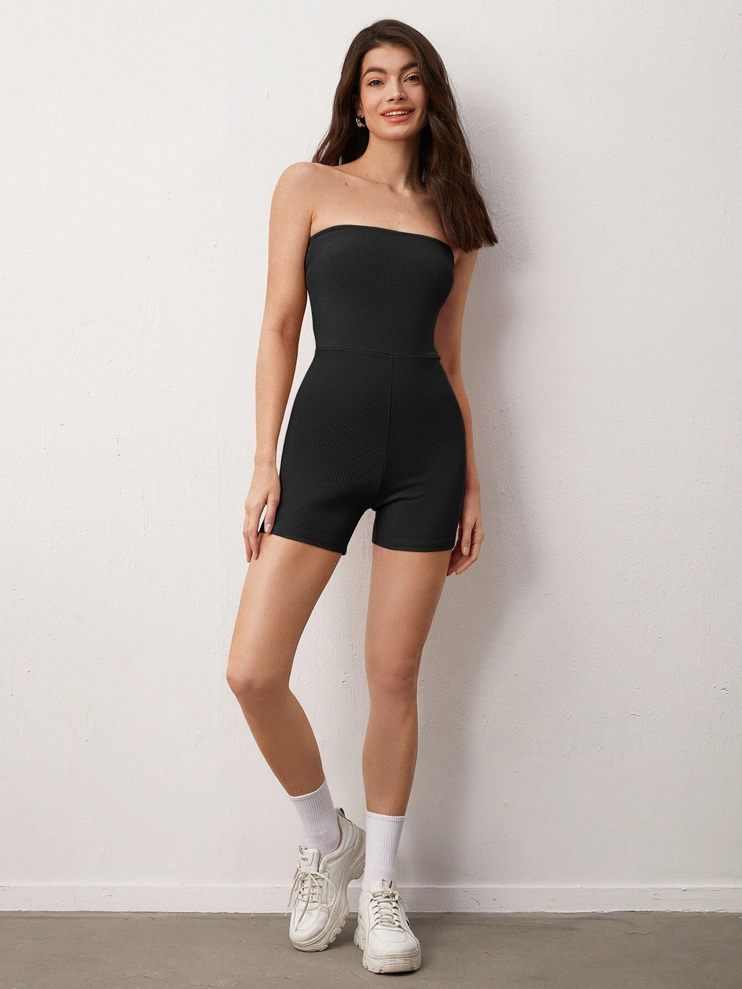 Plain Sleeveless Tube Romper